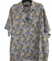 Roundtree &amp; Yorke Mens XL Button Down Shirt Short Sleeve Golden Chino Go... - £26.10 GBP