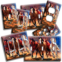 Wild Mustang Horses Run In Prairie Colorful Light Switch Outlet Wall Plate Decor - £13.40 GBP+