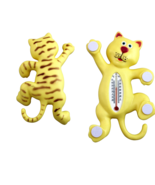 Smiling Cat Shape Outdoor Window Thermometer Self Adhesive Legs 6.75&quot; Long - $12.06 CAD