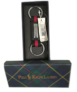 NEW Polo Ralph Lauren Keychain!  Black and Red Repp Stripe  Polo Silver ... - $36.91 CAD