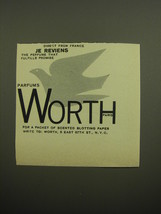1960 Worth Je Reviens Perfume Advertisement - Fulfills Promise - $14.99