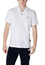 Napapijri Men Polo White Designer Shirt Logo 2025 Collection - $1,335.62 MXN