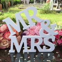 Mr And Mrs Wedding Wooden Sign Wood Letters Decor Decoration Table Top S... - £17.37 GBP