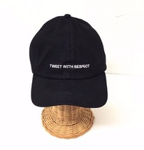 Baseball Cap w/ Tweet With Respect Embroidery Cotton Polo Style Sun Hat, Black - £5.78 GBP