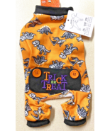 Halloween Orange Dog Lounging Pajamas Dinosaur Bones Soft Adorable Mediu... - $14.20