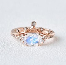 Moonstone Ring Set, Promise Ring, Stacking Ring, Engagement, Rings for women - £69.56 GBP