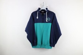 Vtg 90s Womens Medium Faded Spell Out New Zealand Half Zip Pullover Sweatshirt - £36.13 GBP