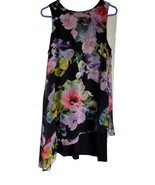 Ignite Evenings Womens Dress Black Floral Sleeveless Lining SZ 10 - $38.46 CAD