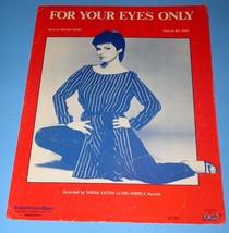 Sheena Easton Sheet Music Vintage 1981 For Your Eyes Only - £14.41 GBP