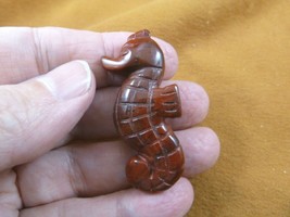 (Y-SEAH-572) little Red Jasper Seahorse sea GEM gemstone carving aquariu... - £11.19 GBP
