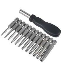 12 Pack Torx Head Screwdriver Bit Set, 1/4 Inch Hex Shank T5-T40 S2 Steel Securi - $25.99