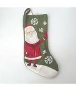 Santa Snowflake 19&quot; Green Christmas Stocking  NWT - $6.99