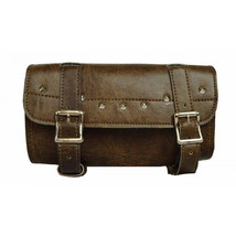 Vance Leather Distressed Brown 2 Strap Studded Tool Bag with Quick Releases - £33.67 GBP