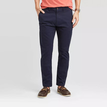 Men&#39;s Every Wear Slim Fit Chino Pants Blue - Goodfellow &amp; Co Size W 42 L... - $13.82