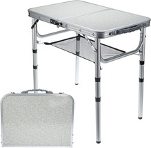 Height-Adjustable Portable Foldable Aluminum Camp Table Made By, And Beach. - £41.51 GBP