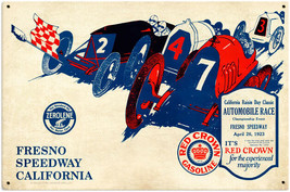 Fresno Speedway California 1923  Metal Sign - £31.11 GBP