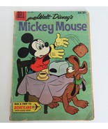 Vtg Aug/Sept 1960 Dell Walt Disney&#39;s Mickey Mouse #73 Comic Book Reading... - £4.71 GBP