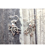New! Squid / Octopus Sterling Silver Earrings, 1.25&quot; x0.5&quot; Free Shipping! - £20.79 GBP