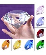 Ship From USA 100mm Clear Crystal Diamond Paperweight Home Wedding Decor... - £75.79 GBP+