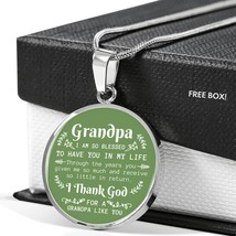 Grandpa I Am So Blessed To Have You Necklace Stainless Steel or 18k Gold Heart  - £33.44 GBP+