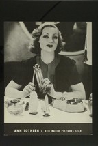 Vintage Hollywood Movie Star Photo Ann Southern Rko Radio Magazine Newsprint - $7.63