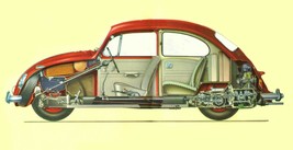 1966 VW Beetle cross section | 24 X 36 Inch - £16.24 GBP