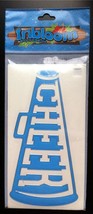 NEW INBLOOM *CHEER* BLUE VINYL STICKER DECAL CAR WINDOW HOME 5&quot; X 3&quot; - $5.81