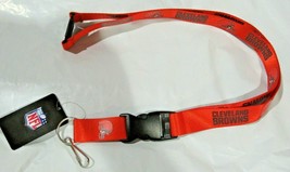 NFL Cleveland Browns Brown Lettering Orange Lanyard Keyring 23&quot;X3/4&quot; Aminco - £7.46 GBP