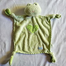 Eden Frog Security Blanket Lovey Green Heart Knots Baby Toy Plush  - £118.42 GBP