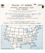 1970 Aeronautical Chart Dallas Fort Worth Texas Map Double Sided 22 x 17... - $729.04 MXN