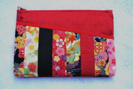 New Japan Handmade Classic Patchwork Floral Zipper Pouch Wallet Cosmetic... - £6.99 GBP