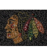 Incredible Chicago Blackhawks Hockey Puck mosaic print - £9.00 GBP