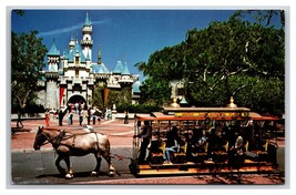Disneyland Sleeping Beauty Castle Streetcar Anaheim CA UNP Chrome Postcard U27 - £3.06 GBP