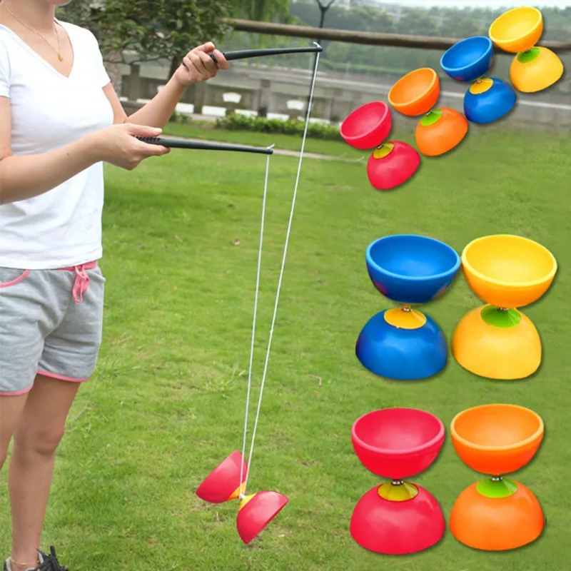 Chinese YOYO 3 Bearing Clutch Diabolo Set Metal Sticks String Bag Toys Ixed OR - £8.85 GBP