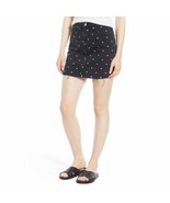 Current/Elliott Five-Pocket Cutoff Denim Mini Skirt Black Polka Dot sz 2... - £38.04 GBP