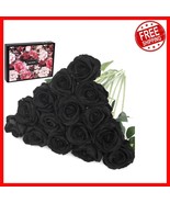Classic Black Artificial Roses - 15Pcs for Indoor and Outdoor Elegance - $723.10 MXN