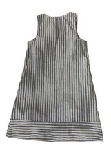 Cremieux Size Small Blue White V Neck Striped Sleeveless Shift Dress Cotton - £15.14 GBP