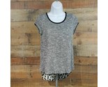 iZ BYER Top Women&#39;s Size XS Gray Animal Print Knit (TV3) - $7.91