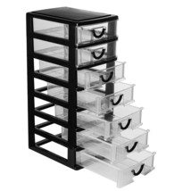Mini Plastic Drawers Organizer, 7.1"X5.1"X13.2" Small Storage Drawers Containers - £31.63 GBP