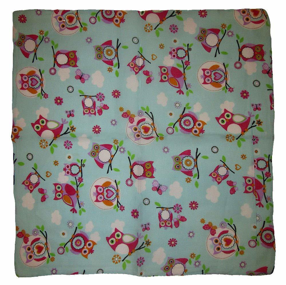 K&#39;s Novelties 22&quot;x22&quot; Owl Light Blue 100% Cotton Bandanna - $4.44