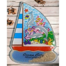 Ocean City Maryland Refrigerator Magnet Vintage Sand Sail Boat Dolphin S... - £9.34 GBP