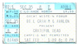 Grateful Dead Concierto Ticket Stub Febrero 11 1994 los Ángeles California - £39.42 GBP