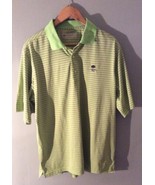Mens Donald Ross Green Striped Golf Polo Shirt 1921 Logo Size L  Bin O - $14.57 CAD