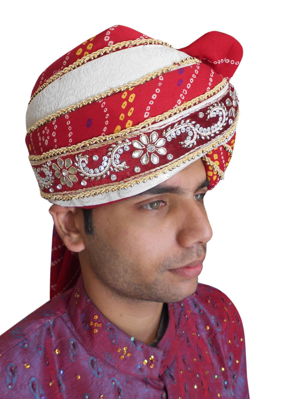 Primary image for Men Hat Indian Handmade Designer Top Hats Turban Large Sherwani Pagri 23" Large