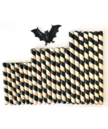 22 Halloween Candy Wood Sticks Black &amp; White Stripes 3 Sizes 1/2&quot; Dowels... - £19.02 GBP