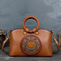 2022 New Handmade Totem First Layer Cow Leather Handbag Vintage Women Bag  Desig - £96.53 GBP