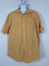 Croft &amp; Barrow Men Size LT Peach Check Button Up Shirt Short Sleeve - £5.84 GBP