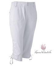 Gloria Vanderbilt Women&#39;s Stretch Tyra  Embellished Capri&#39;s White Sz 24 - £14.86 GBP