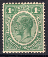 ZAYIX - British Honduras 92 VLH 1c green George V, Wmk 4, typography 021... - £12.04 GBP