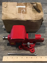 Vtg New Old Stock  Cast Iron Bench Vise Swivel Base  3 1/2&quot; Jaws Original Box - £122.47 GBP